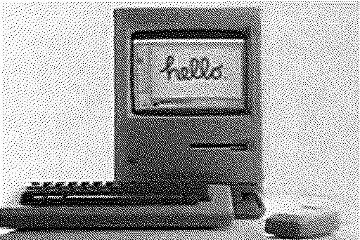 "Hello" written on the screen of an original Macintosh